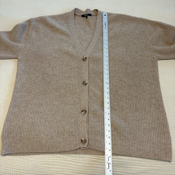 Quince Mongolian Cashmere Oversized Boyfriend Cardigan Sweater Sz XL Oatmeal - Picture 7 of 8